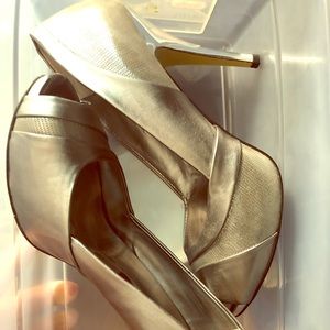 Silver Nine West heels. Amazing shape. Worn once.